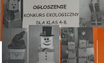 OGŁOSZENIE KONKURS EKOLOGICZNY DLA KLAS 4-8.